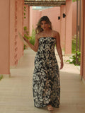 GEMMA BLACK EMBROIDERED LONG DRESS