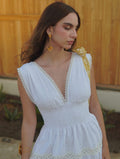 OASIS WHITE EMBROIDERED DRESS