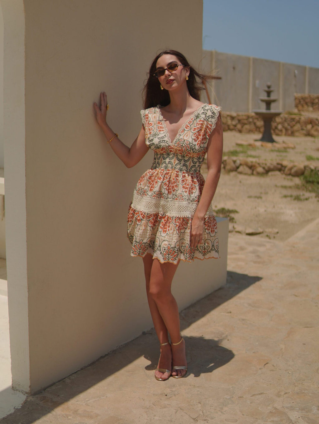 OASIS COLORS EMBROIDERED DRESS