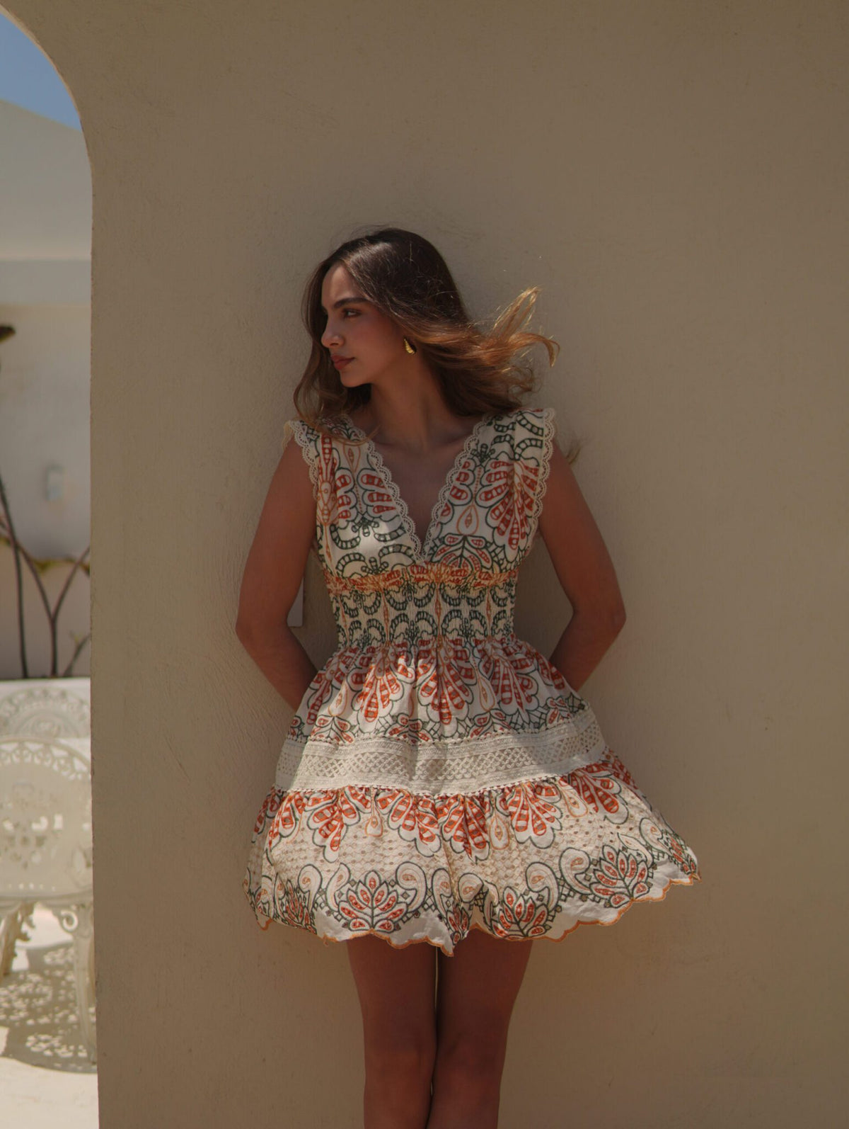 OASIS COLORS EMBROIDERED DRESS