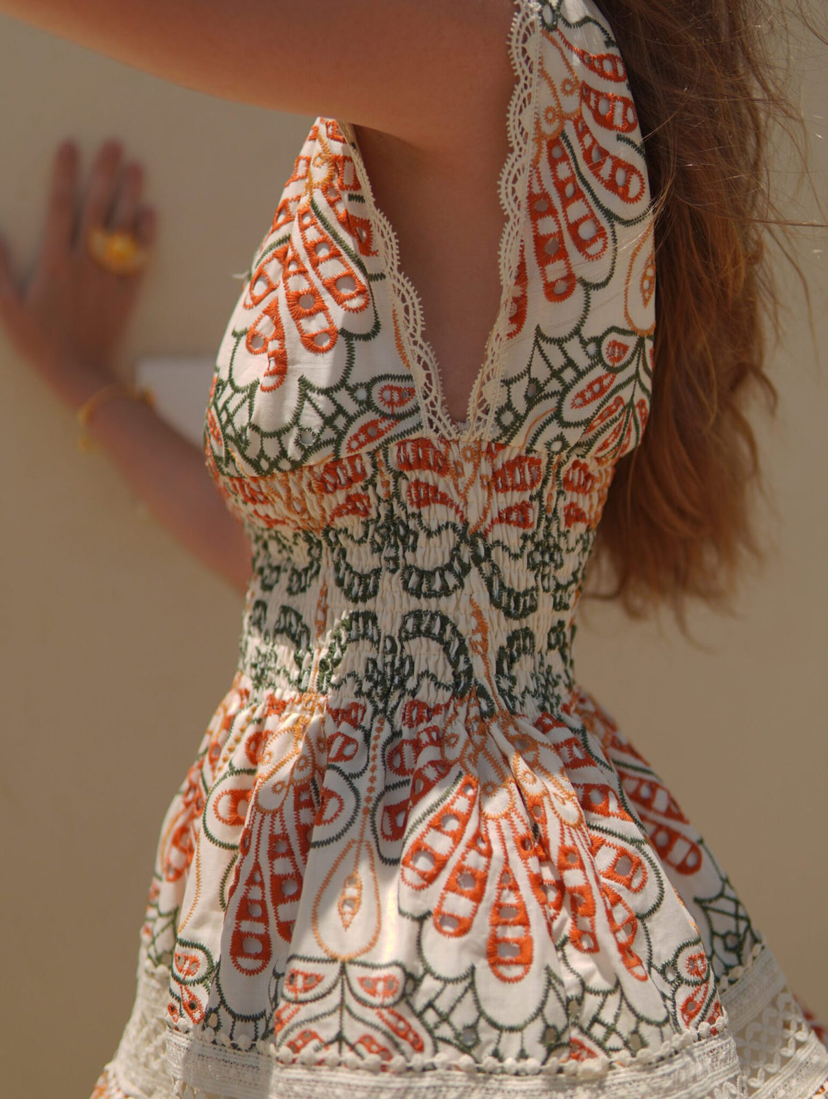 OASIS COLORS EMBROIDERED DRESS