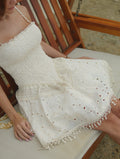 PAMELA CREM EMBROIDERED DRESS