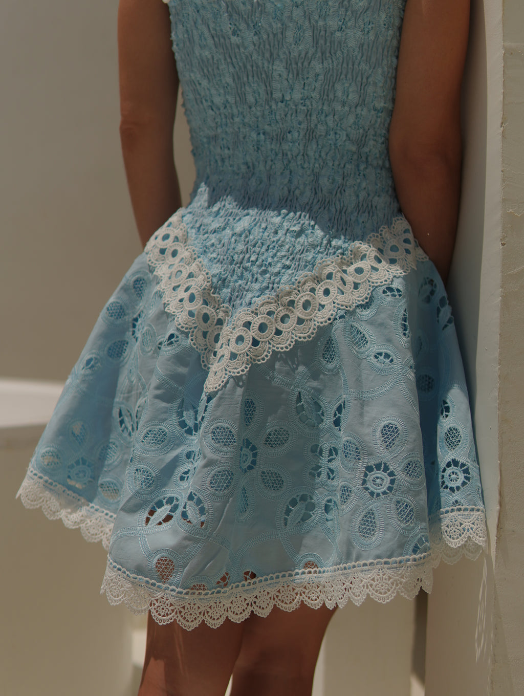 PAMELA BLUE EMBROIDERED DRESS II