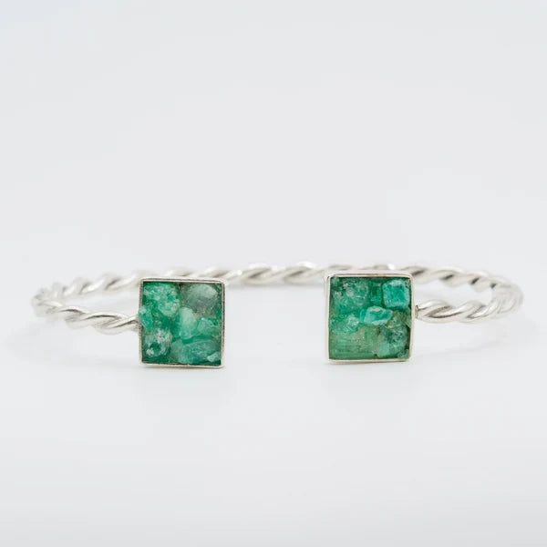BRAZALETE SOPHIA EN PLATA Y ESMERALDA