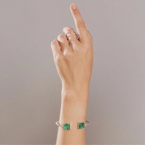 BRAZALETE SOPHIA EN PLATA Y ESMERALDA