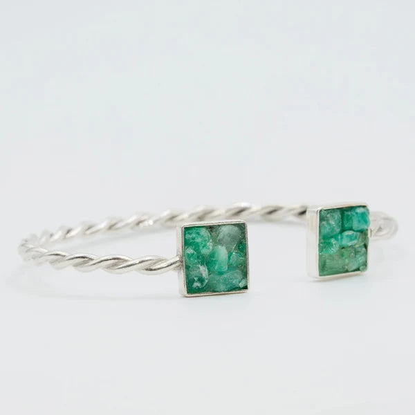BRAZALETE SOPHIA EN PLATA Y ESMERALDA
