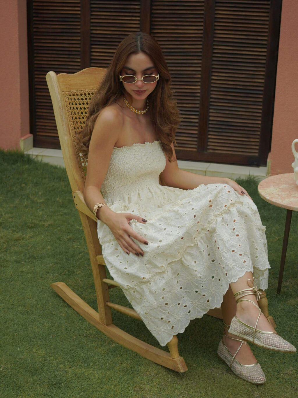 LUCI DRESS/SKIRT CREAM/FLOWERS