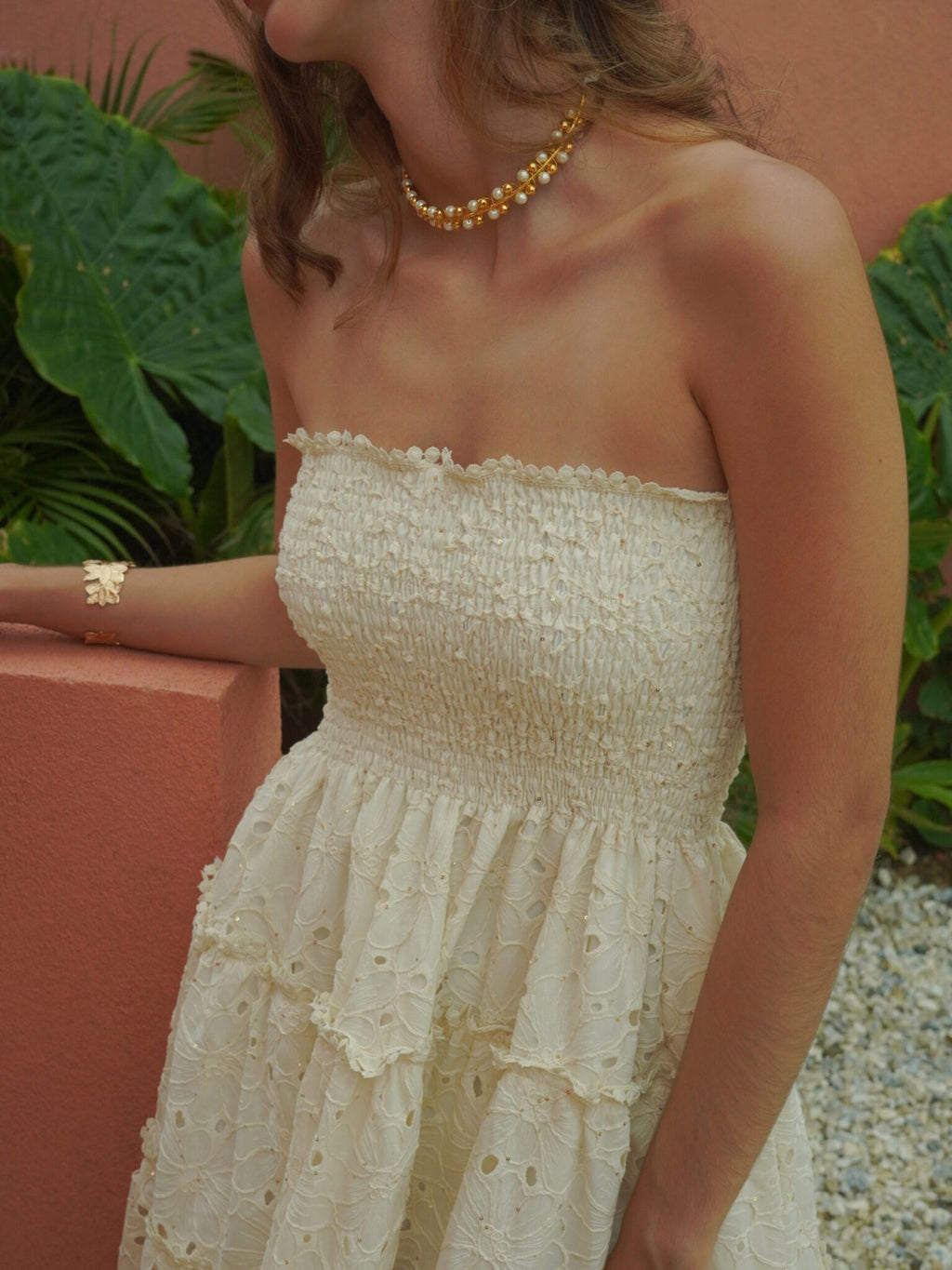 LUCI DRESS/SKIRT CREAM/FLOWERS