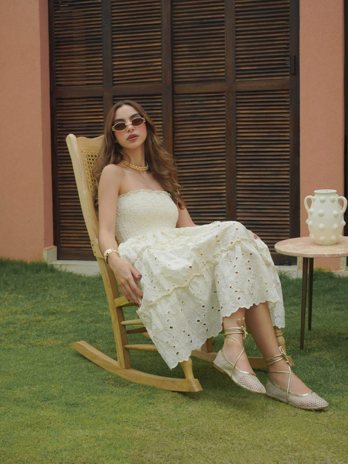 LUCI DRESS/SKIRT CREAM/FLOWERS