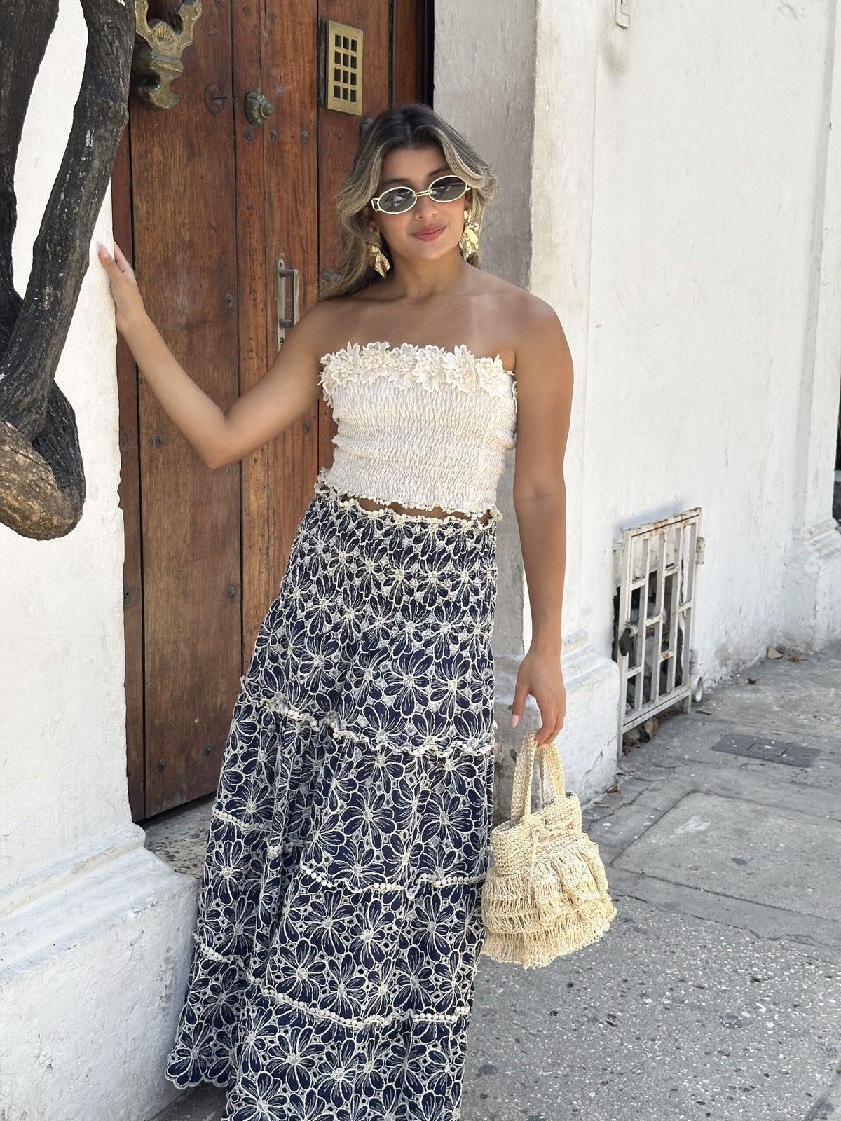 LUCI DRESS/SKIRT BLUE/FLOWERS