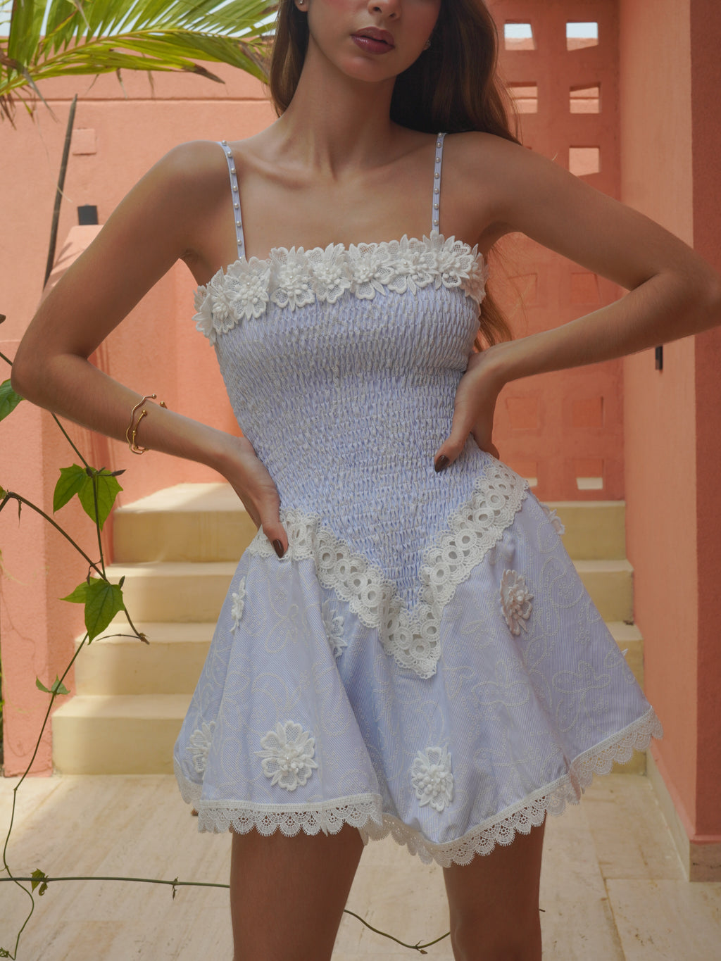 PAMELA FLORAL BLUE DRESS